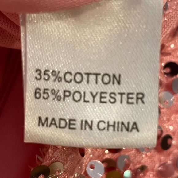 Giffnsetti Formal‎ One Shoulder Long Sleeve High Split Maxi Pink Sparkle Medium - Picture 9 of 10